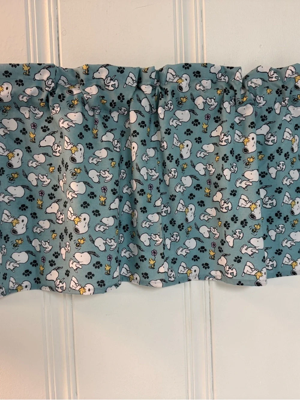 Snoopy & Woodstock Printed Blue Valance